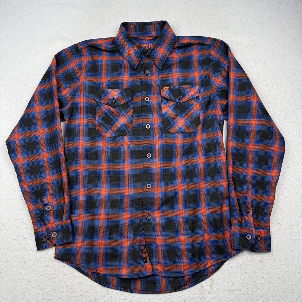 Dixxon Flannel Company Shirt Mens Small Blue Plaid Long Sleeve Button Up NOS